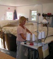Organic wool mattress handmade from fine wool fibers Handmade organic mattress in progress