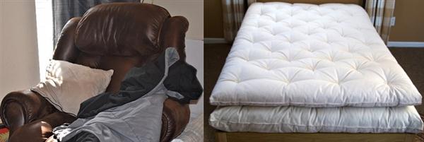 Recliner "Bed" and Real Wool Mattress