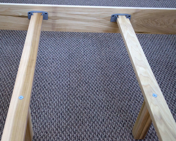 Hardware and strong wood for safe, longlasting, attractive bedframe Hardware and strong wood for safe, longlasting, attractive bedframe