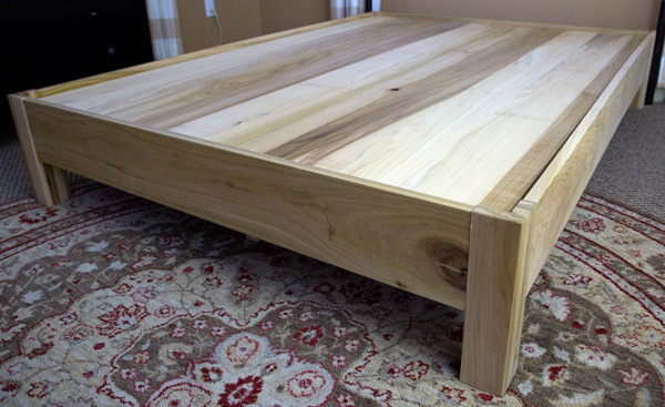 Quality, handmade wood bedframe from natural Poplar wood perfect for wool mattress sleep systems